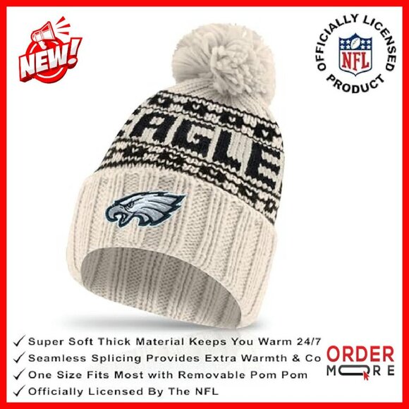 NFL Team Winter Beanie Hat with Touch Screen Gloves Set - Picture 3 of 8